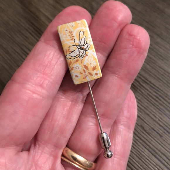 Vintage Reed & Barton Damascene Butterfly Stick Pin signed - Picture 12 of 13